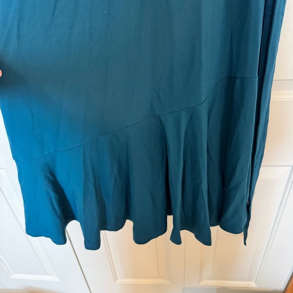 JASAMBAC Midi Criss Cross Halter Neck Sleeveless Ruffle Hem Dress with Belt - Picture 6 of 11